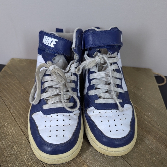 Nike Court Borough Mid 2 White Navy Sneakers  Youth 4.5Y / Women’s 7 - Picture 4 of 8